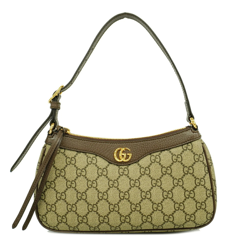 Gucci GG Supreme Shoulder Bag 735145 Brown Women's